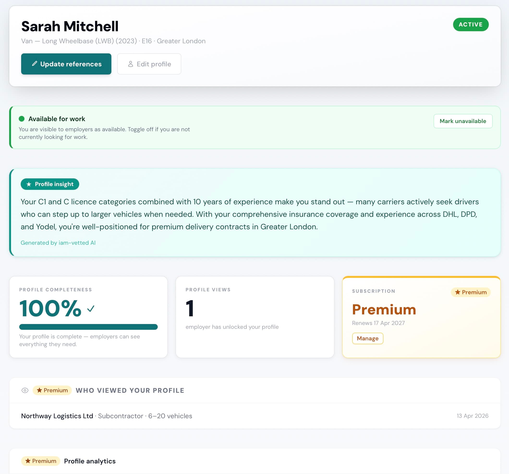 iam-vetted worker dashboard